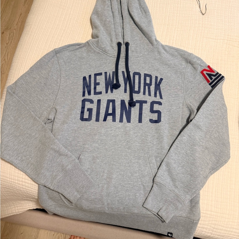 47 Brand New York Giants Gray Hoodie with Navy & Red Accents
